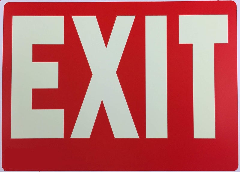 natraco Exit Sign Glow-in-The-Dark Exit Sign, 12 by 8 Inches, Photoluminescent By natraco (4 Pack) - Image 2